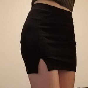 Black mini skirt
